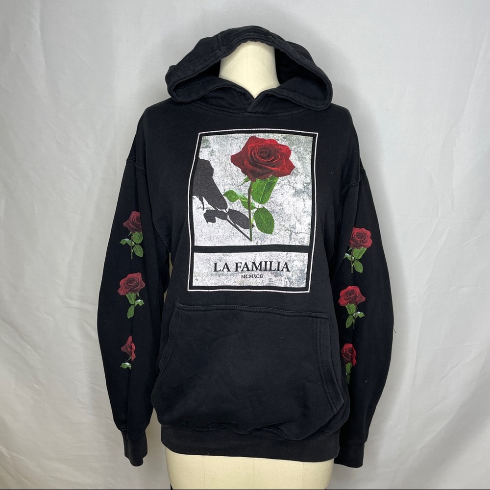 La Familia rose print hoodie